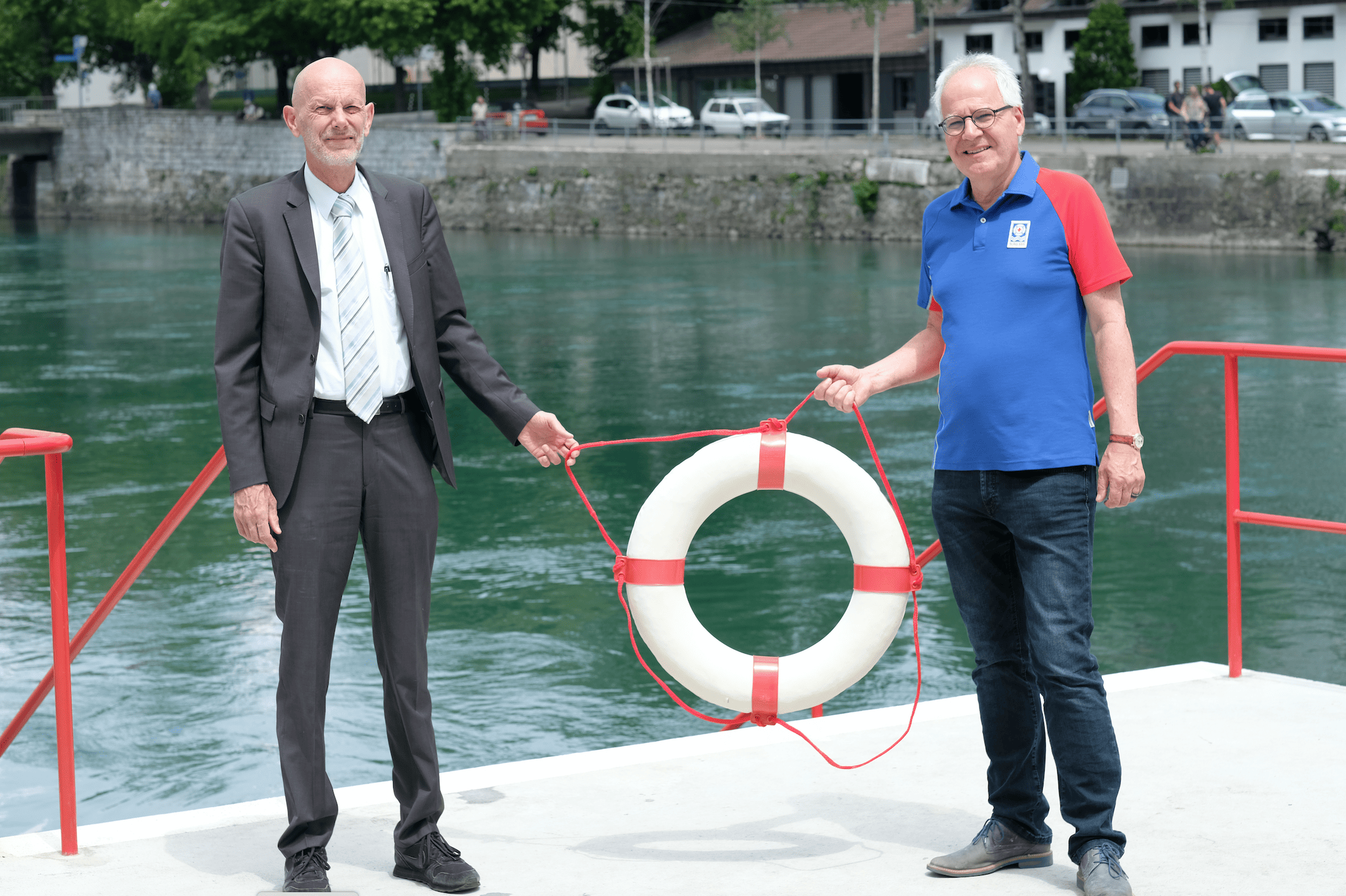 SLRG-Botschafter Daniel Koch mit SLRG-Präsident Rudolf Schwabe
